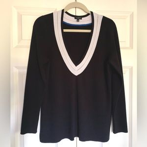 Talbots Petite Varsity V-Neck Sweater